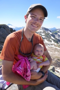 Zack Porter with his daughter Celeste in the Glacier Peak Wilderness in Washington state