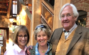 Jim Babbitt (far right) with Sarah Chase Shaw (middle) and Helene Babbitt at a Trust board meeting in 2019