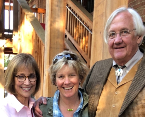Jim Babbitt (far right) with Sarah Chase Shaw (middle) and Helene Babbitt at a Trust board meeting in 2019